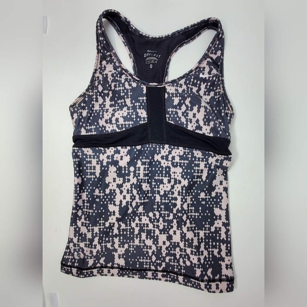 NIKE DRI-FIT- Sports Tank- Women- Size XS- Gray Geometric